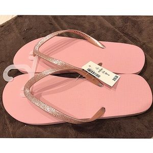 Woman’s Rose Gold Flip Flops